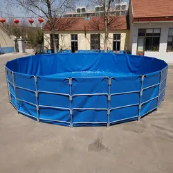 PVC mobile collapsible indoor tilapia fish farming tanks Large